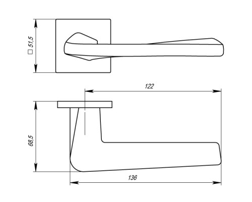 Ручка Armadillo (Армадилло) раздельная K.USS52.TORSO (TORSO USS) SN-3 матовый никель Ручка Armadillo (Армадилло) раздельная K.USS52.TORSO (TORSO USS) SN-3 матовый никель