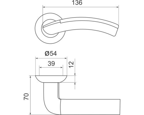 Ручка Armadillo (Армадилло) раздельная R.LD54.Libra27 (Libra LD27) SN/CP-3 матовый никель/хром Ручка Armadillo (Армадилло) раздельная R.LD54.Libra27 (Libra LD27) SN/CP-3 матовый никель/хром