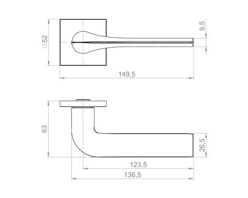Ручка Fuaro (Фуаро) раздельная K.ZL52.MEDIANA SSG-39 сатинированное золото