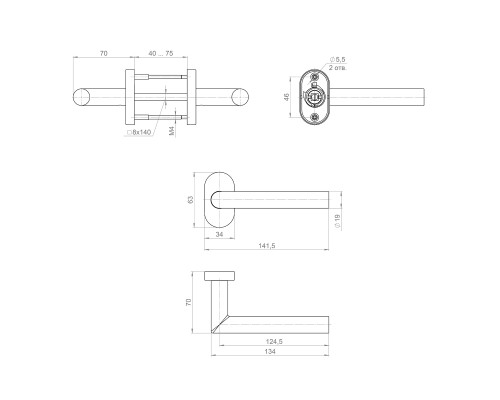 Ручка Fuaro (Фуаро) раздельная R.DSS201-0204P/19 (DSS-0204P/19) INOX 201 Ручка Fuaro (Фуаро) раздельная R.DSS201-0204P/19 (DSS-0204P/19) INOX 201