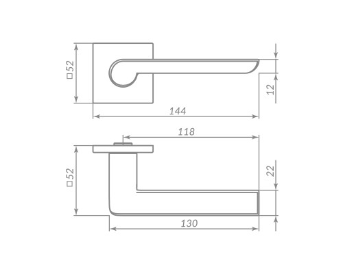 Ручка Punto (Пунто) раздельная K.ARC.Q52.STEP GR-23 графит
