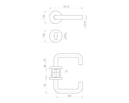 Комплект Fuaro (Фуаро) дверных ручек с накладками под цилиндр FR.DH57.0219 NE (DH-0219 NE) 9x140 мм, BL-24 черный Комплект Fuaro (Фуаро) дверных ручек с накладками под цилиндр FR.DH57.0219 NE (DH-0219 NE) 9x140 мм, BL-24 черный
