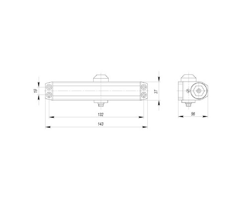 Доводчик Ajax (Аякс) дверной DCTR15-60 (TDR-60) 15-60кг AL алюминий Доводчик Ajax (Аякс) дверной DCTR15-60 (TDR-60) 15-60кг AL алюминий