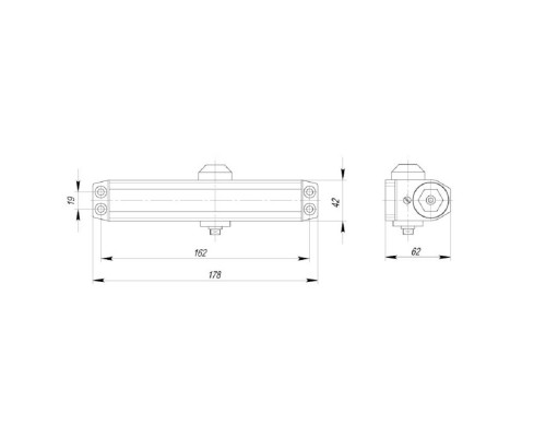 Доводчик Ajax (Аякс) дверной DCTR50-100 hold open BR коричневый Доводчик Ajax (Аякс) дверной DCTR50-100 hold open BR коричневый