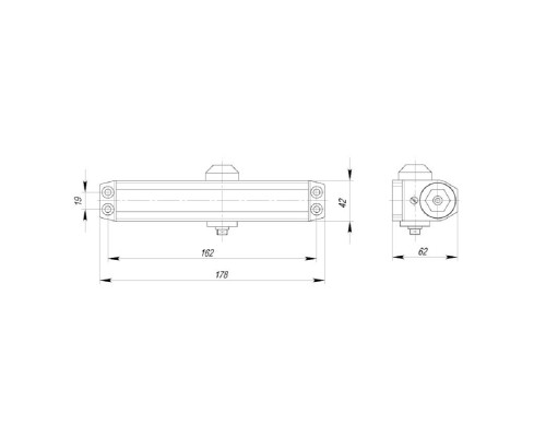 Доводчик Ajax (Аякс) дверной DCTR50-100 (TDR-100) 50-100кг AL алюминий Доводчик Ajax (Аякс) дверной DCTR50-100 (TDR-100) 50-100кг AL алюминий