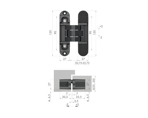 Петля Armadillo (Армадилло) скрытой установки U3D7000 SC (12060UN3D) мат. хром TECH Петля Armadillo (Армадилло) скрытой установки U3D7000 SC (12060UN3D) мат. хром TECH