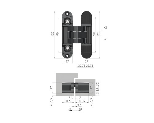 Петля Armadillo (Армадилло) скрытой установки U3D7000 FSG флор. золото TECH Петля Armadillo (Армадилло) скрытой установки U3D7000 FSG флор. золото TECH