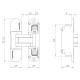 Петля Armadillo (Армадилло) скрытой установки U3D6002.TG FSG флор. золото