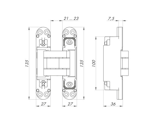 Петля Armadillo (Армадилло) скрытой установки U3D7800.VPG SG мат. золото TECH Петля Armadillo (Армадилло) скрытой установки U3D7800.VPG SG мат. золото TECH