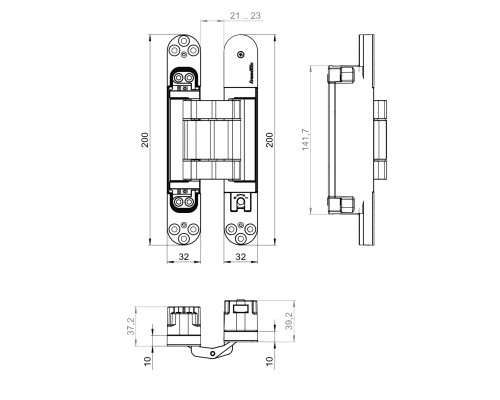 Петля Armadillo (Армадилло) скрытой установки U3D2800.TG SC мат. хром