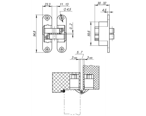 Петля Armadillo (Армадилло) скрытой установки U3D4200L SG левая (Architect 3D-ACH 40) мат. золото 40 кг Петля Armadillo (Армадилло) скрытой установки U3D4200L SG левая (Architect 3D-ACH 40) мат. золото 40 кг