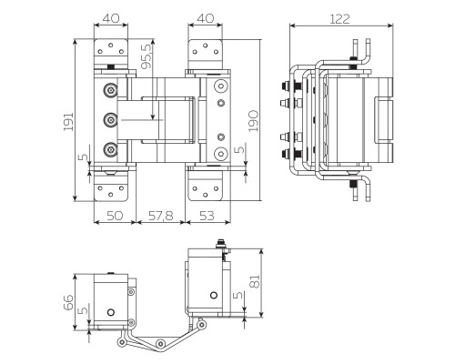 Петля Fuaro (Фуаро) скрытой установки HH-180 (hide hinge) до 100 кг (на 2 петли)