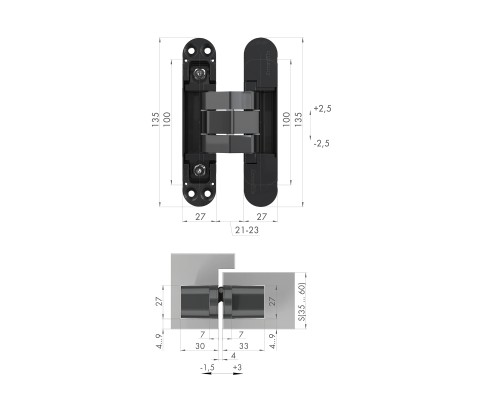 Петля Armadillo (Армадилло) скрытой установки U3D7800.VPG FSG флор. золото TECH Петля Armadillo (Армадилло) скрытой установки U3D7800.VPG FSG флор. золото TECH