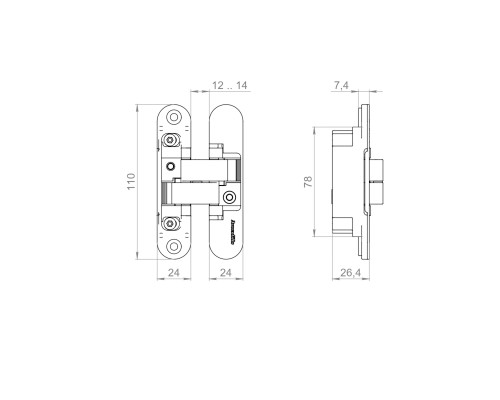 Петля Armadillo (Армадилло) скрытой установки U3D1500.VPG FSG флор. золото