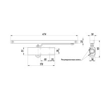 Доводчик Armadillo (Армадилло) дверной со скользящей тягой DCSLIDER45 WH (белый)