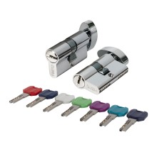 Цилиндровый Punto (Пунто) механизм MaxPro7002Knob60mm(25+10+25) SSC сатин.хром 7key с вертушкой