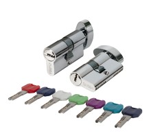 Цилиндровый Punto (Пунто) механизм MaxPro7002Knob60mm(25+10+25) SSC сатин.хром 7key с вертушкой