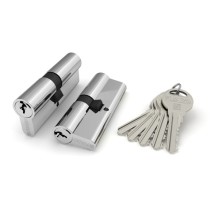 Цилиндровый Fuaro (Фуаро) механизм R300/70 mm-BL (30+10+30) CP хром 5 кл. БЛИСТЕР