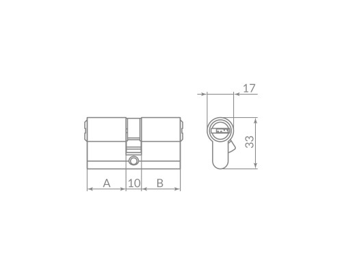 Цилиндровый Punto (Пунто) механизм Z3000Key70(30+10+30) СP хром