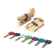 Цилиндровый Punto (Пунто) механизм MaxPro7002Knob60mm(25+10+25) SSG сатин.золото 7key с вертушкой