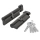 Цилиндровый Fuaro (Фуаро) механизм (200 ZM/100) 2000ZM Knob 100 (60+10+30) BL-24 черный 5Key с вертушкой