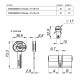 Цилиндровый Mottura (Моттура) механизм C39D464601C5 (92 мм/41+10+41), МАТ.НИКЕЛЬ
