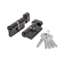 Цилиндровый Fuaro (Фуаро) механизм (200 ZM/80) 2000ZM Knob 80 (30+10+40) BL-24 черный 5Key с вертушкой