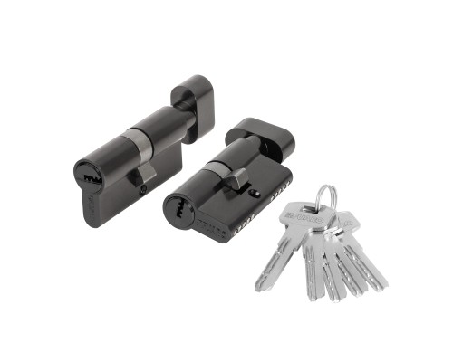Цилиндровый Fuaro (Фуаро) механизм (200 ZM/80) 2000ZM Knob 80 (30+10+40) BL-24 черный 5Key с вертушкой Цилиндровый Fuaro (Фуаро) механизм (200 ZM/80) 2000ZM Knob 80 (30+10+40) BL-24 черный 5Key с вертушкой
