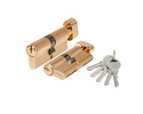 Цилиндровый Fuaro (Фуаро) механизм 1000ZM Knob70(30+10+30) SSG сатинированное золото, 5Key с вертушкой Цилиндровый Fuaro (Фуаро) механизм 1000ZM Knob70(30+10+30) SSG сатинированное золото, 5Key с вертушкой