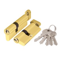 Цилиндровый Ajax (Аякс) механизм (AX102/60) AX1002Knob60 (25+10+25) PB латунь с вертушкой
