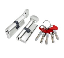 Цилиндровый Fuaro (Фуаро) механизм (D-PRO502-8/100) D-PRO5002-8Knob100(45+10+45) CP хром 5+1Key с верт. перекод.