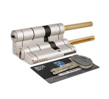 Цилиндровый механизм Mottura (Моттура) под вертушку (дл. шток) C55P513101C5 (82 мм/46+10+26), МАТ.НИКЕЛЬ