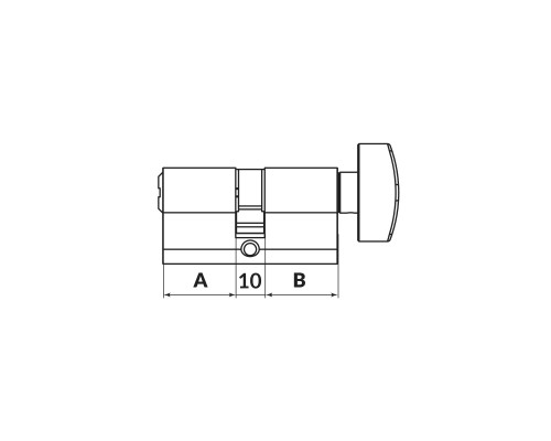 Цилиндровый Punto (Пунто) механизм MaxPro7002Knob52mm(21+10+21) BL черный 7key с вертушкой