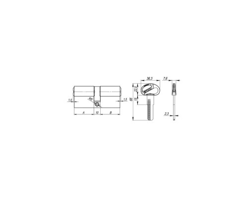 Цилиндровый Fuaro (Фуаро) механизм (D-PRO500/60) D-PRO5000Key60(25+10+25) BL черный 5Key Цилиндровый Fuaro (Фуаро) механизм (D-PRO500/60) D-PRO5000Key60(25+10+25) BL черный 5Key