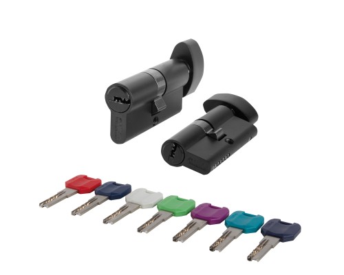 Цилиндровый Punto (Пунто) механизм MaxPro7002Knob52mm(21+10+21) BL черный 7key с вертушкой