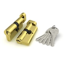 Цилиндровый механизм Fuaro (Фуаро) с вертушкой R302/70 mm (30+10+30) PB латунь 5 кл.