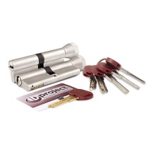 Цилиндровый механизм Mottura (Моттура) с вертушкой DPC1F3636 S3 (72 мм/31+10+31) САТИН.НИКЕЛЬ, 5+1 кл.