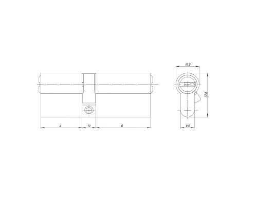 Цилиндровый Ajax (Аякс) механизм (AZ200/80) AZ2000Key80 (30+10+40) CP хром Цилиндровый Ajax (Аякс) механизм (AZ200/80) AZ2000Key80 (30+10+40) CP хром