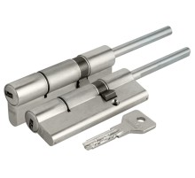 Цилиндровый механизм Cisa (Чиза) под вертушку (дл. шток) ASIX OE307-88.12 (100 мм/65+10+25), НИКЕЛЬ