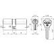 Цилиндровый Fuaro (Фуаро) механизм R300/70 mm-BL (30+10+30) CP хром 5 кл. БЛИСТЕР