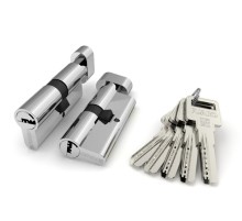 Цилиндровый Fuaro (Фуаро) механизм (R602/90) R6002Knob90(35+10+45) CP хром 5Key с вертушкой