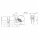 Цилиндровый Punto (Пунто) механизм Z3002Knob90(35+10+45) с вертушкой CP хром