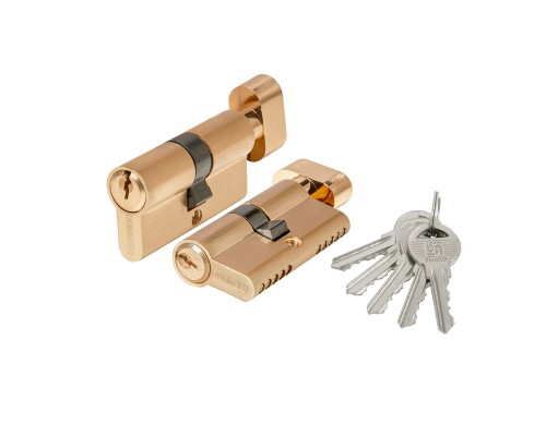 Цилиндровый Fuaro (Фуаро) механизм 1000ZM Knob60(25+10+25) SSG сатинированное золото 5Key с вертушкой Цилиндровый Fuaro (Фуаро) механизм 1000ZM Knob60(25+10+25) SSG сатинированное золото 5Key с вертушкой