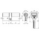 Цилиндровый Fuaro (Фуаро) механизм R600/80 mm (35+10+35) CP хром 5 кл.