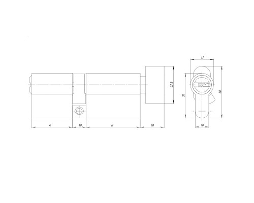 Цилиндровый Ajax (Аякс) механизм (AZ202/80) AZ2002Knob80 (40+10+30) CP хром с вертушкой Цилиндровый Ajax (Аякс) механизм (AZ202/80) AZ2002Knob80 (40+10+30) CP хром с вертушкой