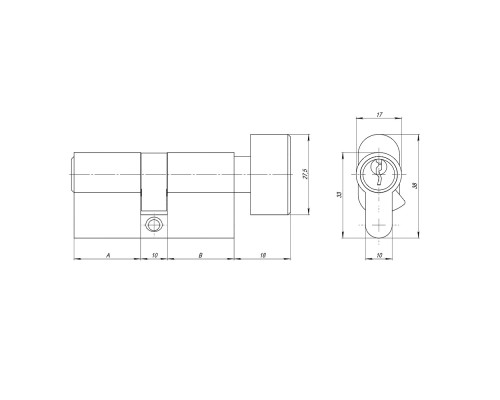 Цилиндровый Ajax (Аякс) механизм (AZ102/90) AZ1002Knob90 (40+10+40) CP хром Цилиндровый Ajax (Аякс) механизм (AZ102/90) AZ1002Knob90 (40+10+40) CP хром