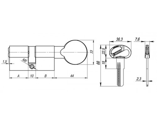 Цилиндровый Fuaro (Фуаро) механизм (D-PRO502/90) D-PRO5002Knob90(40+10+40) CP хром 5Key Цилиндровый Fuaro (Фуаро) механизм (D-PRO502/90) D-PRO5002Knob90(40+10+40) CP хром 5Key