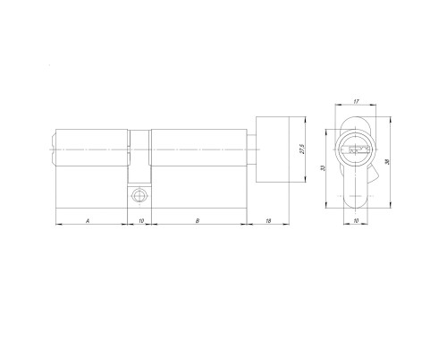 Цилиндровый Ajax (Аякс) механизм (AZ202/90) AZ2002Knob90 (40+10+40) CP хром Цилиндровый Ajax (Аякс) механизм (AZ202/90) AZ2002Knob90 (40+10+40) CP хром