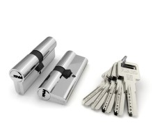 Цилиндровый Fuaro (Фуаро) механизм R600/80 mm-BL (35+10+35) CP хром 5 кл. БЛИСТЕР