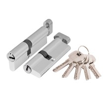 Цилиндровый Ajax (Аякс) механизм (AX202/120) AX2002Knob120 (55+10+55) CP хром с вертушкой
